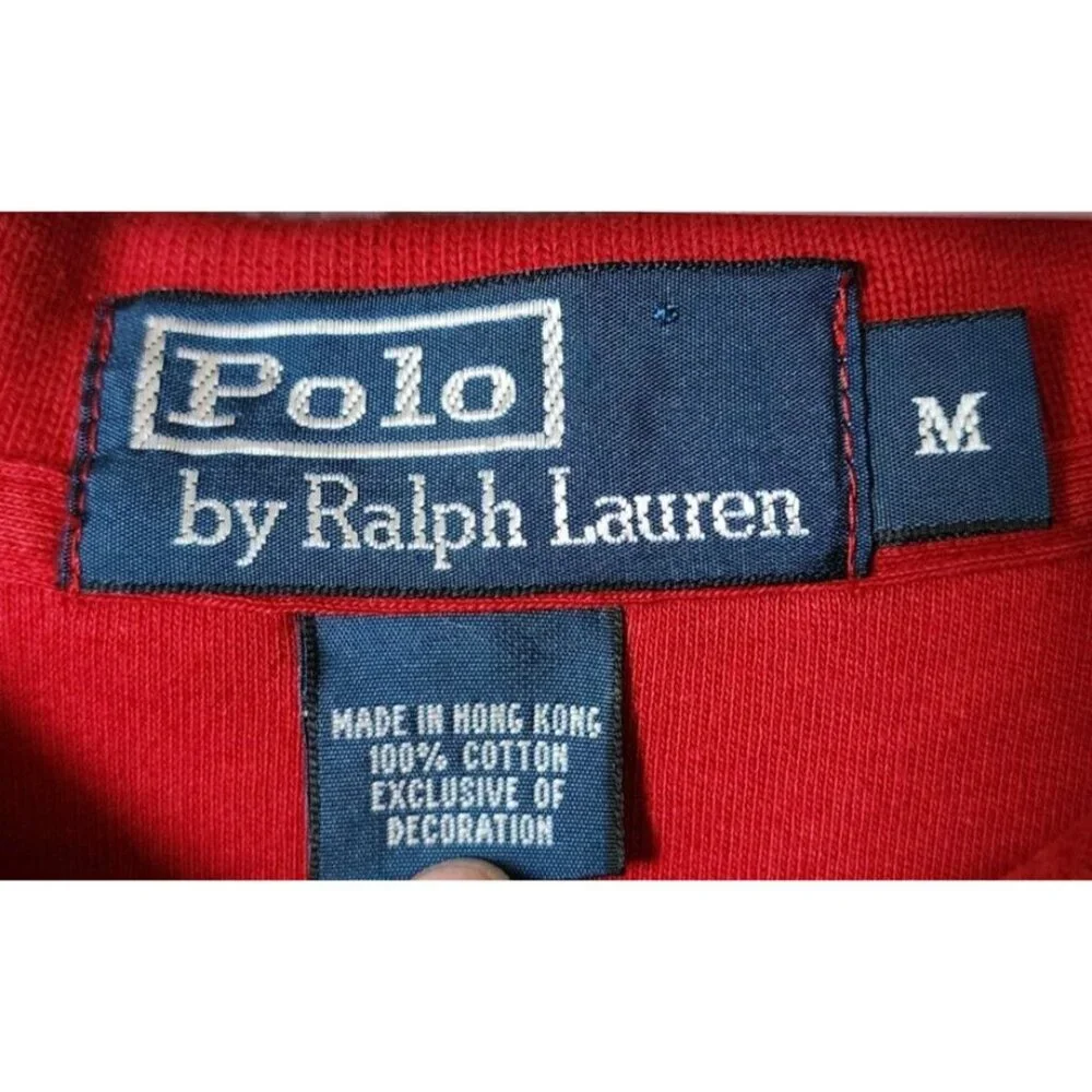 Polo by Ralph Lauren Classic Red Short Sleeve Polo Shirt Size Medium 100% Cotton